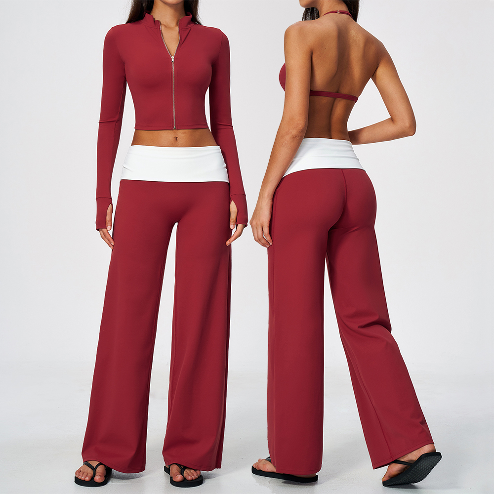 Yoga Fitness Usa - Zip Jacket Wide Leg Pants 2
