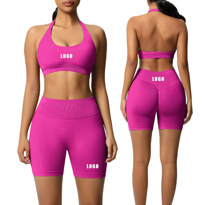 Yoga Fitness Logo - Custom LOGO women's 28-color seamless back