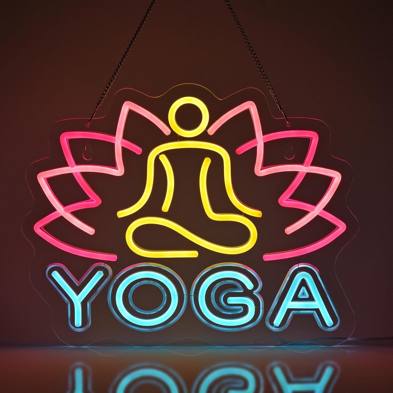 Yoga Fitness Rooms - Yoga Neon Sign Neon Lights Hanging