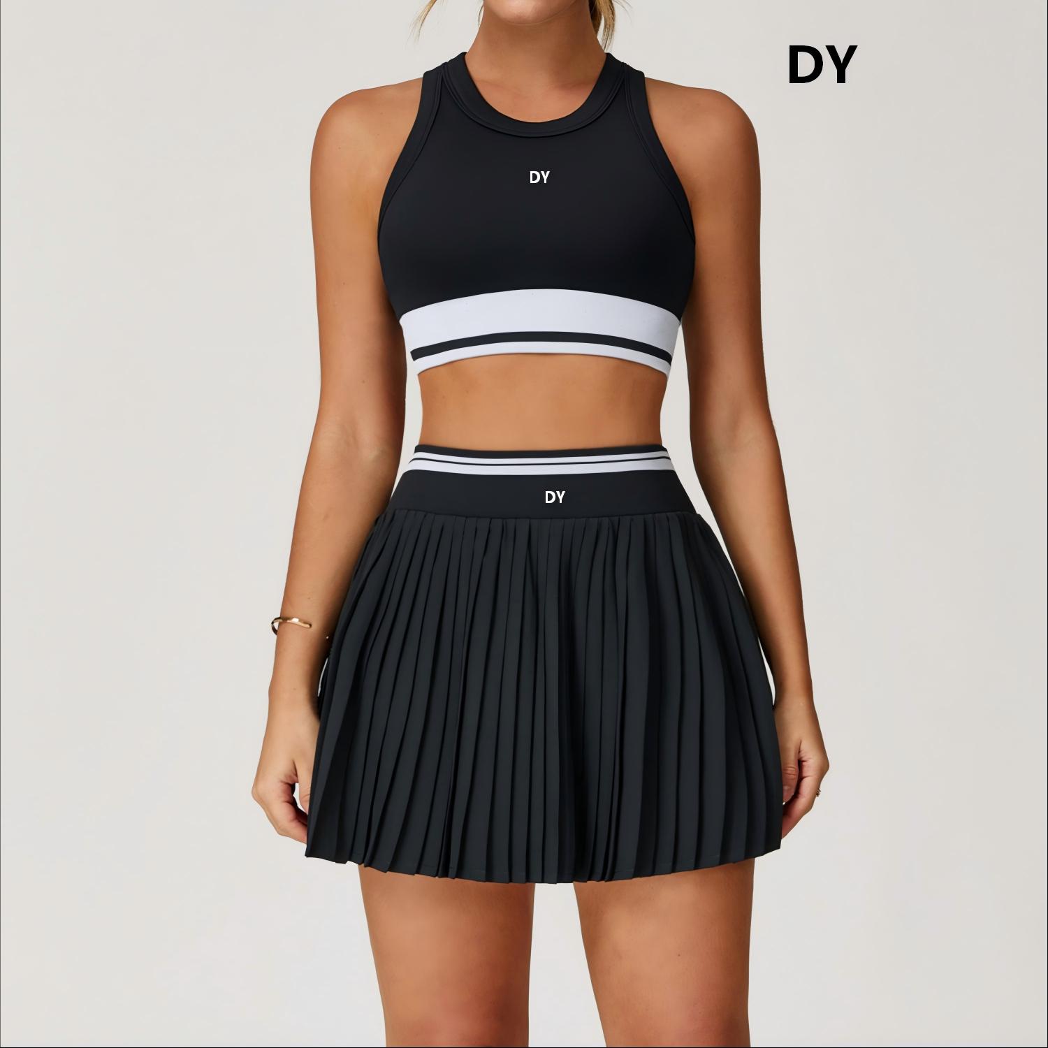 Yoga Fitness Set - 2026 New Classic Contrasting Color Pleated