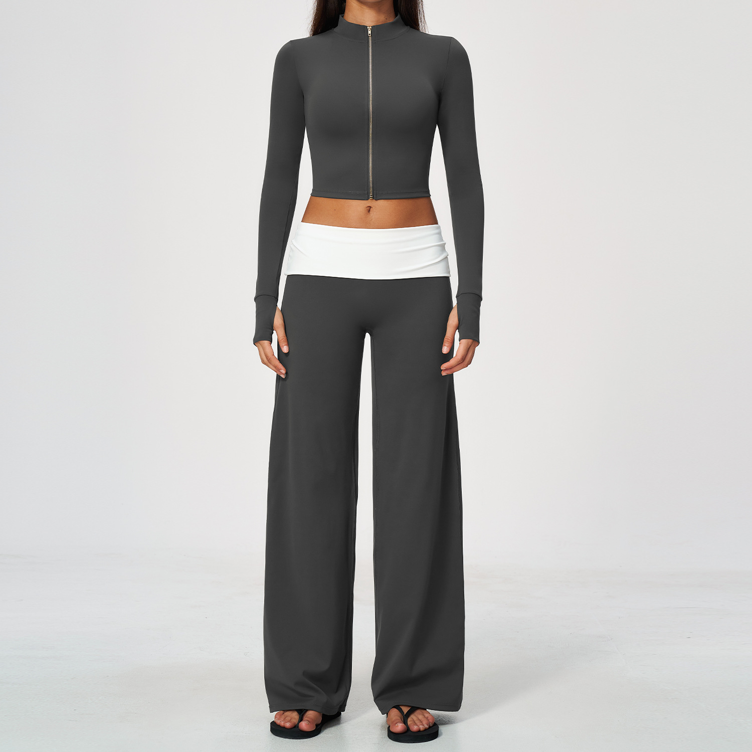 Zip Jacket Wide Leg Pants 2 Pi - đánh giá và giá Yoga Fitness Usa