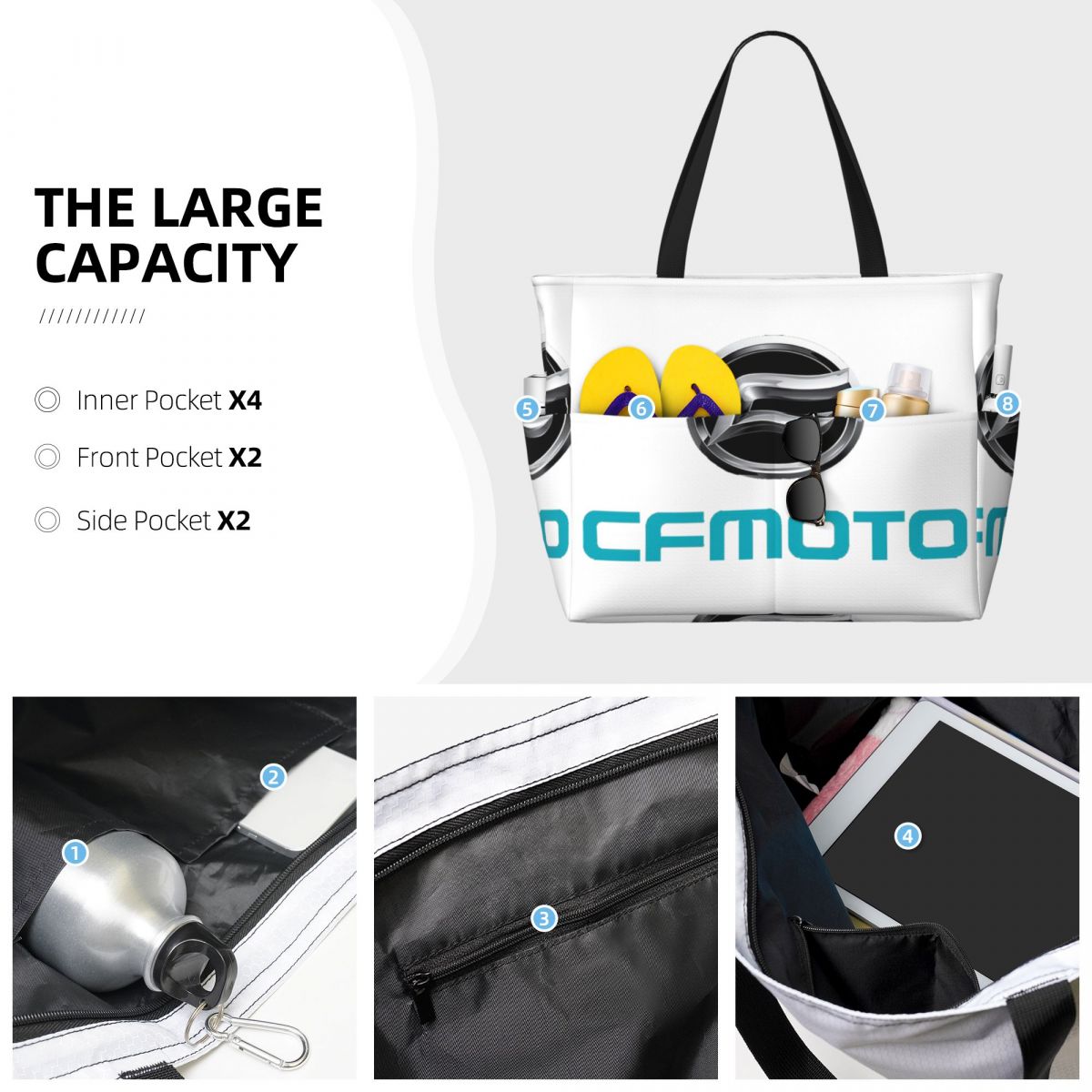 CFMoto Logo Motorcycle Beach T - đánh giá và giá Yoga Fitness Tote