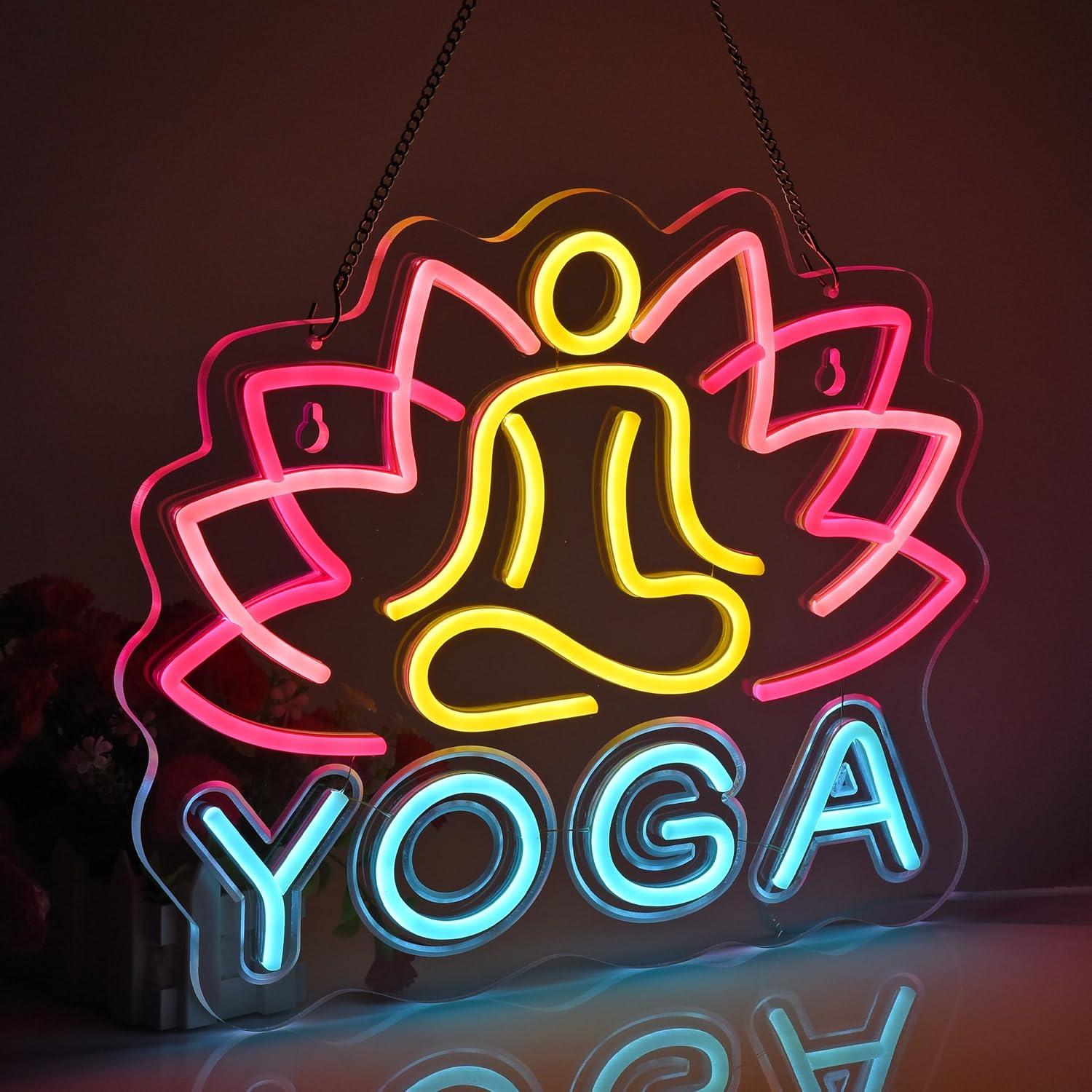 Yoga Neon Sign Neon Lights Han - đánh giá và giá Yoga Fitness Rooms