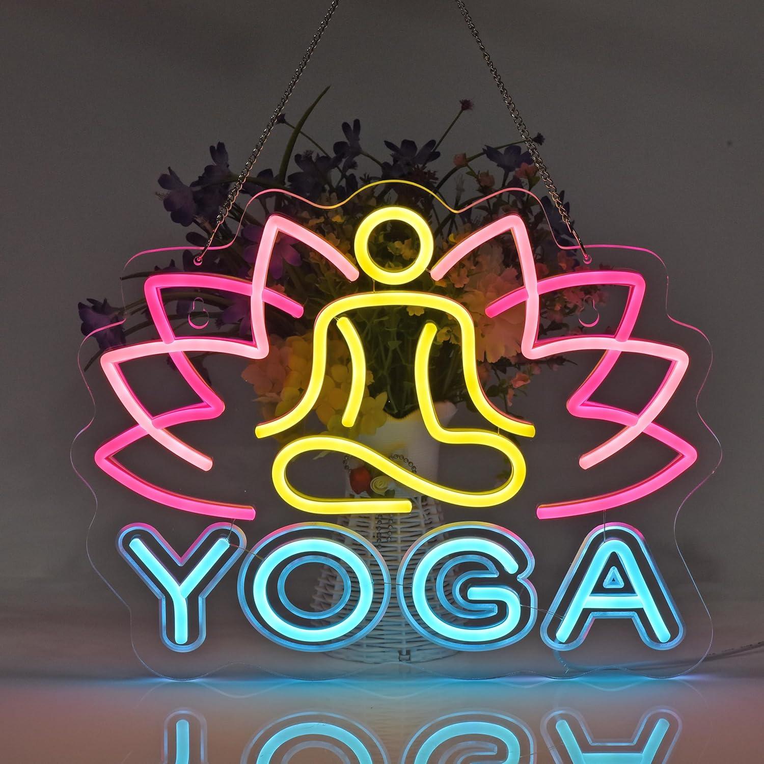 Yoga Neon Sign Neon Lights Han - đánh giá và giá Yoga Fitness Rooms