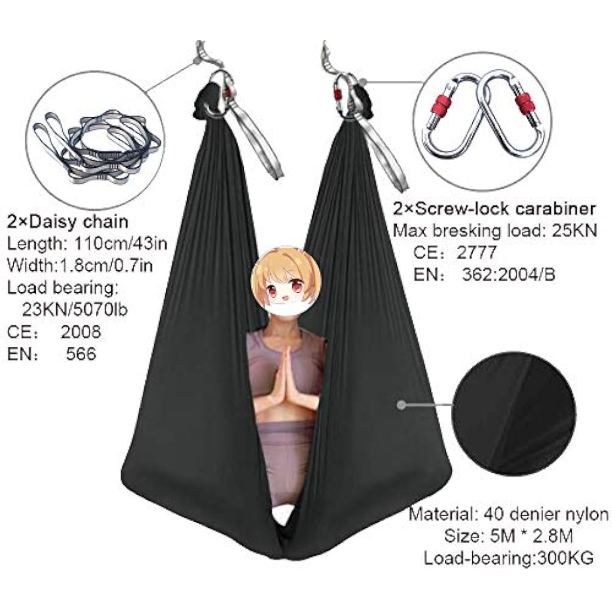 Aerial Yoga Hammock 5M x 2.8M  - đánh giá và giá Yoga Swing Aerial