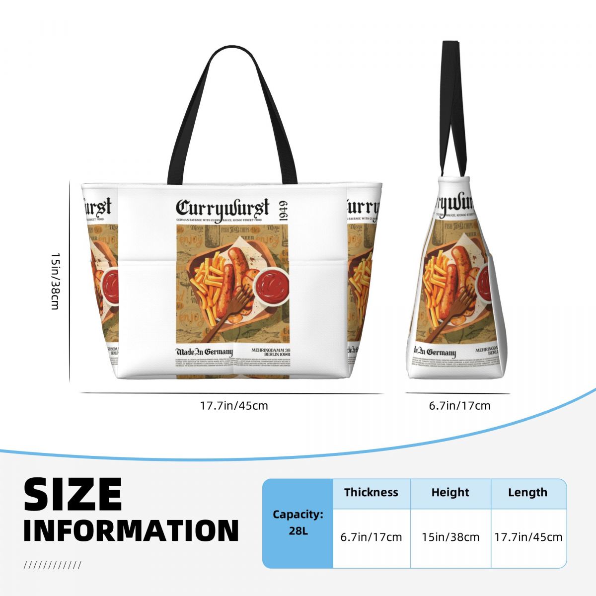 Currywurst Wall Art Beach Tote - đánh giá và giá Yoga Fitness Tote