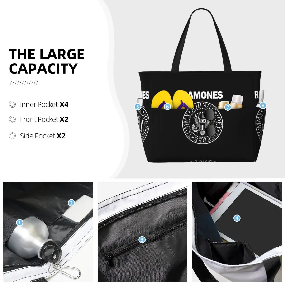The Ramone Merch Beach Tote Ba - đánh giá và giá Yoga Fitness Merch