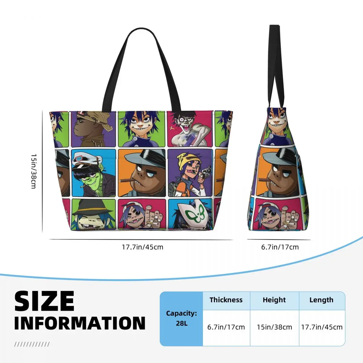 Music Band Gorillaz Beach Tote - đánh giá và giá Yoga Fitness Music