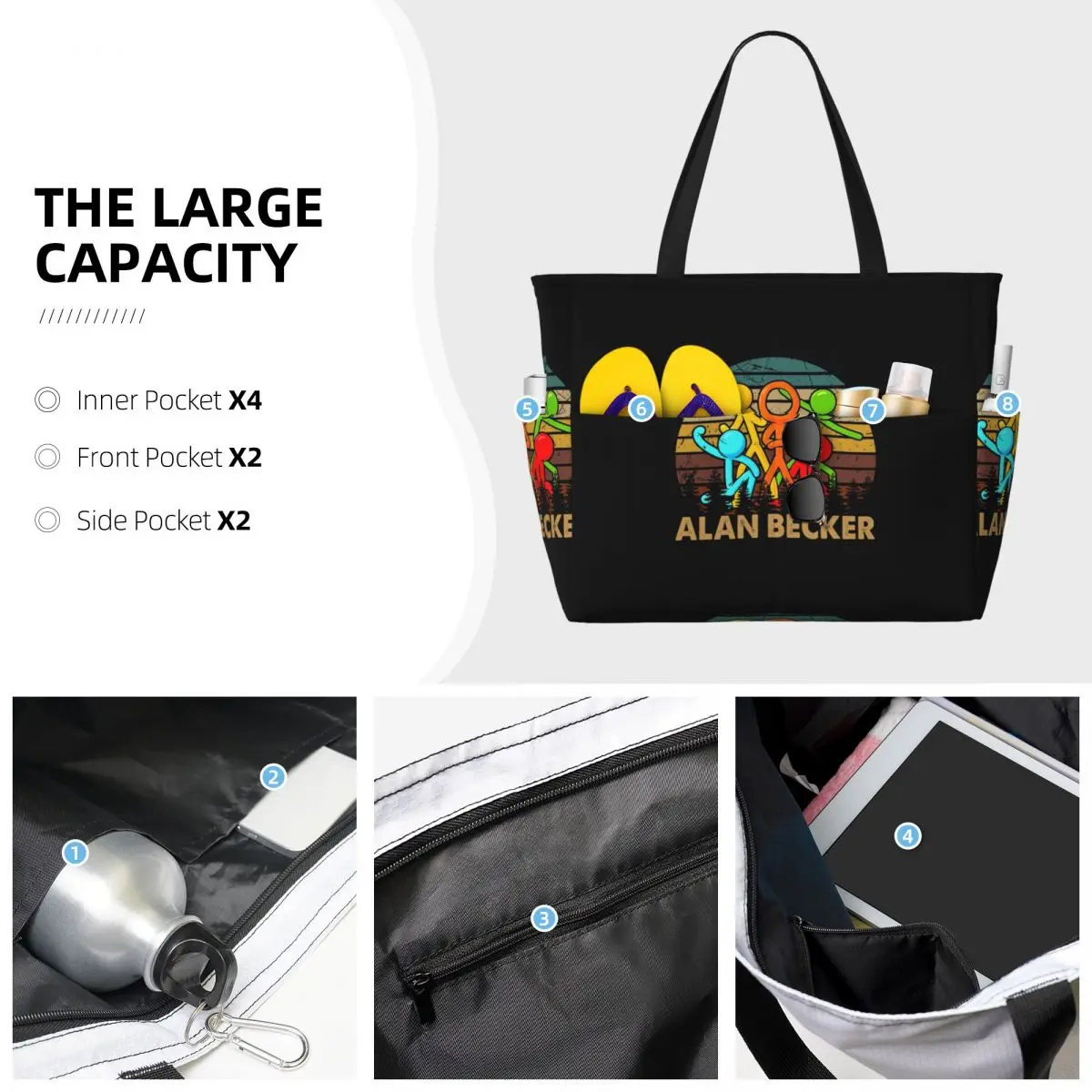 Retro Love Animatiors Alan Des - đánh giá và giá Yoga Fitness Tote